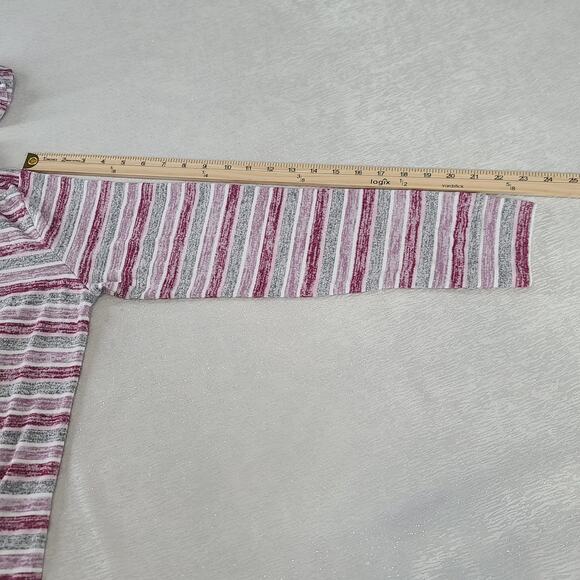 Market and Spruce Kallon knit hooded top Gray&pink Size Lg Stitch Fix cozycore - Picture 4 of 7